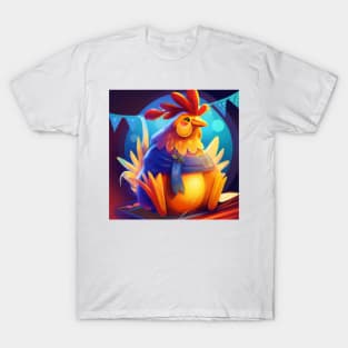 Cute Rooster Drawing T-Shirt